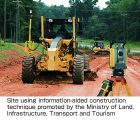 Site using information-aided construction technique promoted by the Ministry of Land, Infrastructure, Transport and Tourism
